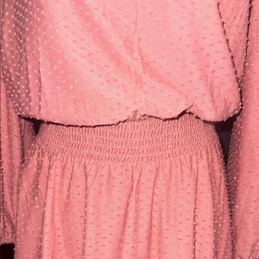 Chic Long Sleeve Peach/Coral Dress - Picture 3 of 7